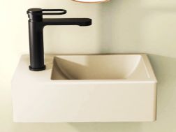 Waschtisch, 37 x 23 cm, Armatur links - OXO BEIGE MAT