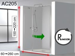 Klappbare Duschtür mit festem Glas an der Vorderseite - AC 205