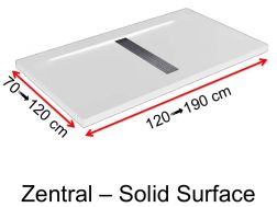 Mittelrinnen-Duschwanne Solid-Surface - ZENTRAL.2S