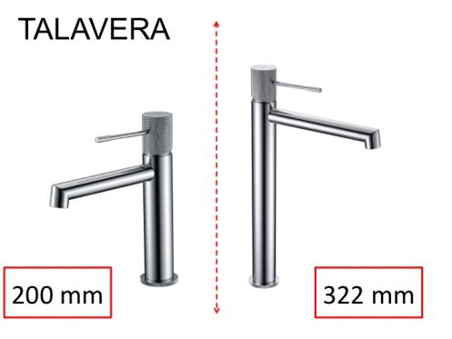 Design-Waschtischarmatur, Mischer, Hhe 200 und 322 mm - TALAVERA CHROME