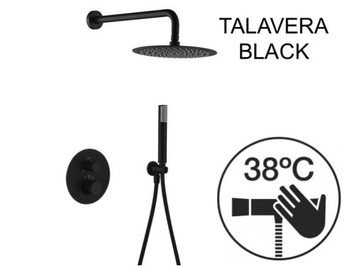 Einbau-Dusch-, Thermostat- und Regenduschkopf � 25 cm - TALAVERA BLACK
