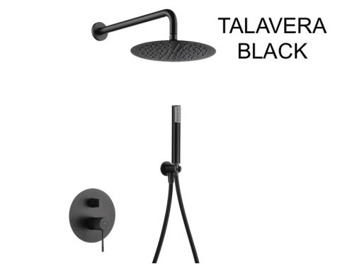 Eingebaute Dusche, Mixer, runde Regenh�lle � 25 cm - TALAVERA BLACK