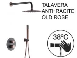 Einbau-Dusch-, Thermostat- und Regenduschkopf Ø 25 cm - TALAVERA ANTHRACITE / OLD ROSE 
