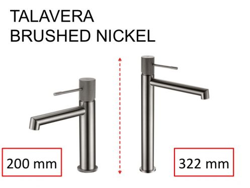 Design-Waschtischarmatur, Mischer, Hhe 200 und 322 mm - TALAVERA BRUSHED NICKEL