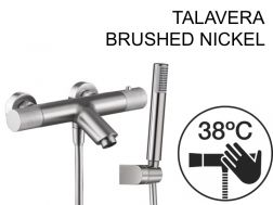 Badewanne-Mischbatterie mit Dusche, Thermostat - TALAVERA BRUSHED NICKEL 