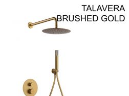 Einbau-Dusch-, Thermostat- und Regenduschkopf Ø 25 cm - TALAVERA BRUSHED GOLD 