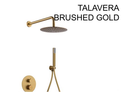 Einbau-Dusch-, Thermostat- und Regenduschkopf � 25 cm - TALAVERA BRUSHED GOLD 