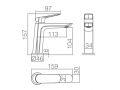 Design-Waschtischarmatur, Mischer, H�he 157 und 294 mm - EJIDO CHROME