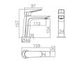 Design-Waschtischarmatur, Mischer, Hhe 157 und 294 mm - EJIDO CHROME