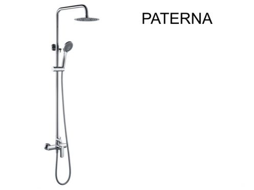 Design Duschsule, Mischbatterie, rund  20 cm - PATERNA CHROME