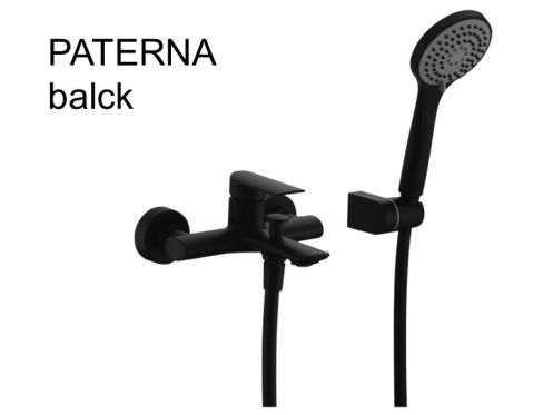 Badewanne-Mischbatterie mit Dusche, Thermostat - PATERNA BLACK