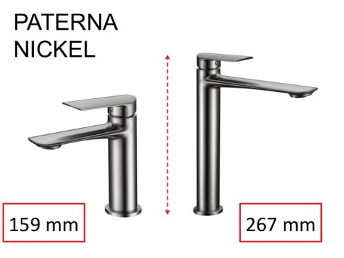 Design-Waschtischarmatur, Mischer, Hhe 159 und 267 mm - PATERNA nickel bross