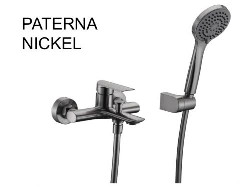 Badewanne-Mischbatterie mit Dusche, Thermostat - PATERNA NICKEL BROSS