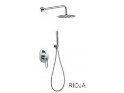 Eingebaute Dusche, Mixer, runde Regenhülle Ø 25 cm - RIOJA CHROME