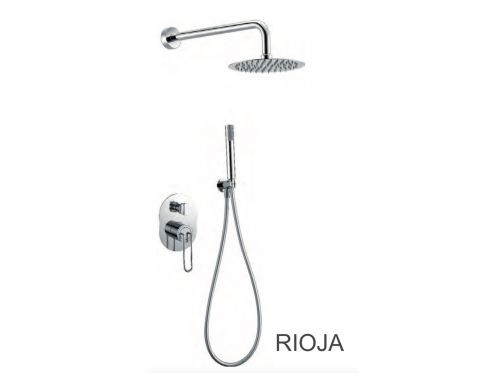 Eingebaute Dusche, Mixer, runde Regenhlle  25 cm - RIOJA CHROME