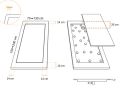 Duschwanne, diskrete Entwsserung - DISCRET CORIAN 