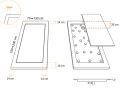 Duschwanne, diskrete Entwsserung - DISCRET CORIAN 