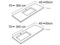 Postgeformte Waschtischplatte, 50 x 100 cm, aus Corian  - FORMADO 50