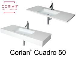Waschbecken, 50 x 100 cm, aus Corian ® - CUADRO 50