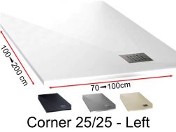 Duschwanne mit Auslass im linken Winkel - CORNER links