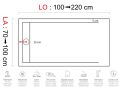 Duschwanne mit Rinne 100 cm Harz extra flach VENISE