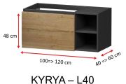 Eine Schublade und zwei Nischen, Höhe 48 cm, Waschtischunterschrank - KYRYA L40