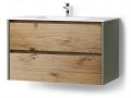 Zwei Schubladen, eine davon symmetrisch, Hhe 48 cm, Waschtischunterschrank - KYRYA L42