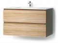 Zwei Schubladen, eine davon symmetrisch, Hhe 48 cm, Waschtischunterschrank - KYRYA L42