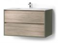 Zwei Schubladen, eine davon symmetrisch, Hhe 48 cm, Waschtischunterschrank - KYRYA L42