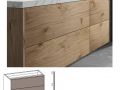Zwei Schubladen, eine davon symmetrisch, Hhe 48 cm, Waschtischunterschrank - KYRYA L42