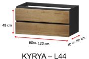 Zwei Schubladen, Höhe 48 cm, Waschtischunterschrank - KYRYA L44