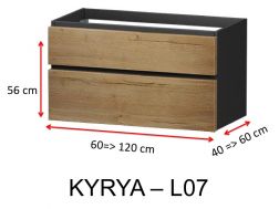 Zwei Schubladen, Höhe 56 cm, Waschtischunterschrank - KYRYA L07