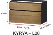 Zwei Schubladen, Höhe 64 cm, Waschtischunterschrank - KYRYA L08