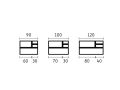 Vier Schubladen: 3 obere und 1 untere, Hhe 64 cm, Waschtischunterschrank - KYRYA L37