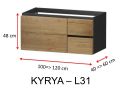 Drei Schubladen, darunter zwei kleine, H�he 48 cm, Waschtischunterschrank - KYRYA L31