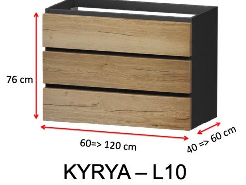 Drei Schubladen, H�he 76 cm, Waschtischunterschrank - KYRYA L10