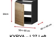 Eine Tür, Höhe 64 cm, Waschtischunterschrank - KYRYA L27 Links
