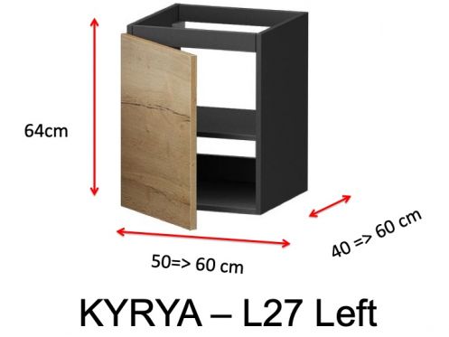 Eine T�r, H�he 64 cm, Waschtischunterschrank - KYRYA L27 Links