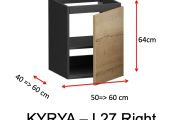 Eine Tür, Höhe 64 cm, Waschtischunterschrank - KYRYA L27 Rechts