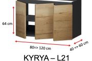 Dreitürig, Höhe 64 cm, Waschtischunterschrank - KYRYA L21