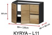 Zwei Türen und zwei Schubladen, Höhe 64 cm, für Waschtischunterschrank - KYRYA L11