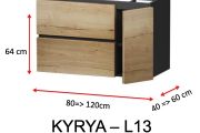 Zwei Schubladen und eine Tür, Höhe 64 cm, Waschtischunterschrank - KYRYA L13