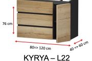 drei Schubladen und eine Tür, Höhe 76 cm, Waschtischunterschrank - KYRYA L22