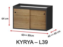 Zwei Schiebetüren, Höhe 64 cm, für Waschtischunterschrank - KYRYA L39