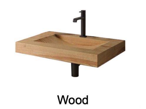 Waschtischplatte, aus Holz, hngend oder freistehend - WOOD