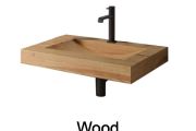 Waschtischplatte, aus Holz, hängend oder freistehend - WOOD