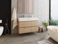 Mbelset 4 Schubladen 100 - 120 - 140 cm __plus__ Waschbecken links __plus__ Spiegel - VALENCIA 4T