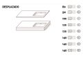 Waschtischunterschrank mit 4 Schubladen 100 - 120 - 140 cm __plus__ gerades Waschbecken __plus__ Spiegel - VALENCIA 4T