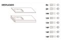 Mbelset 4 Schubladen 100 - 120 - 140 cm __plus__ Waschbecken links __plus__ Spiegel - VALENCIA 4T