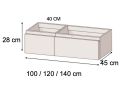 Waschtisch mit 2 Schubladen 100 - 120 - 140 cm __plus__ Aufsatzwaschbecken __plus__ Spiegel - VALENCIA REDONDO-2